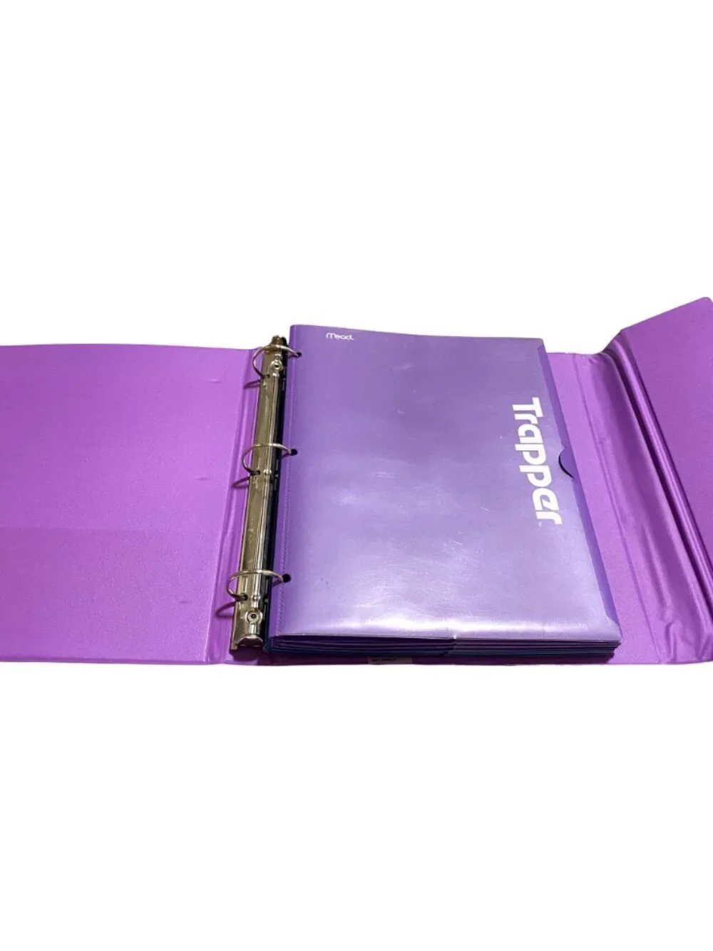 Mead Trapper Keeper Purple Binder Organizer Portfolio with Folders Retro School